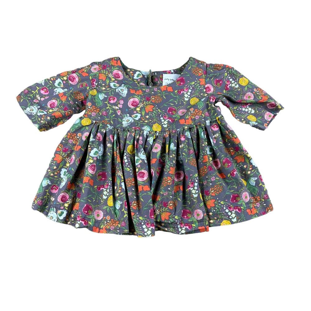CANDY KIRBY DESIGNS Gray Colorful Floral Pattern Mini Dress Casual Size 5T‎